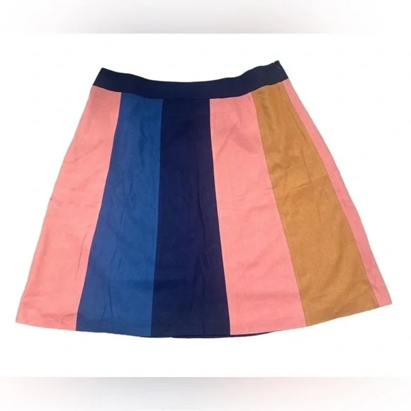 Boden Wool Blend Midi Striped Color Block Skirt - Picture 7 of 7